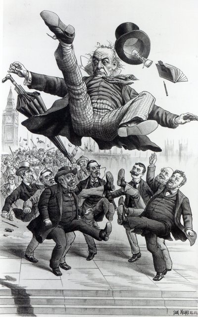 Gladstone Being Kicked Out of Parliament, c.1894 by Tom Merry